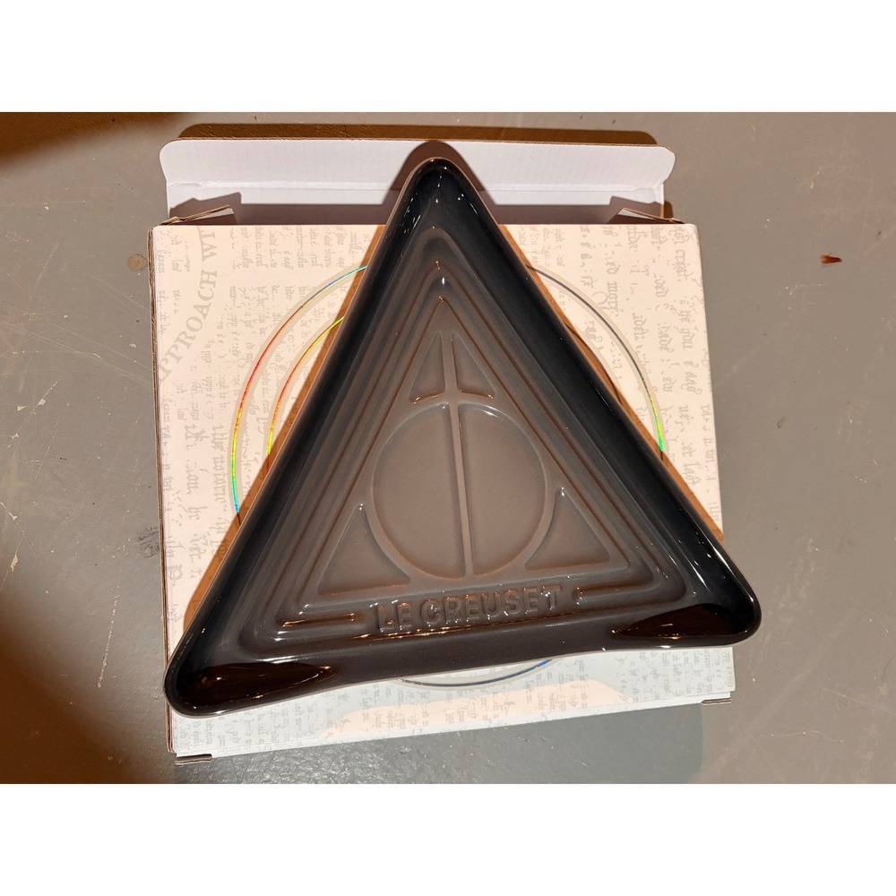 Harry Potter x Le Creuset Deathly Hallows Spoon Rest Flint Gray Stoneware New
